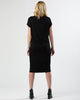 Draped Cupro Midi Dress in Black-Dresses-Mod + Ethico