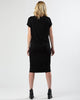 Draped Cupro Midi Dress in Black-Dresses-Mod + Ethico