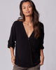 Everywhere Long-Sleeve Wrap Blouse - Black