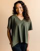 Everywhere V-Neck Tee - Heather Forest