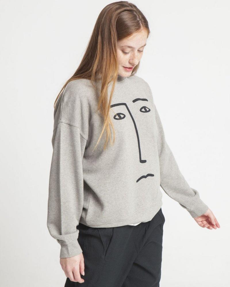 Thinking MU Heather La Mandanga Face Sweatshirt-Longsleeve Tops-Mod + Ethico