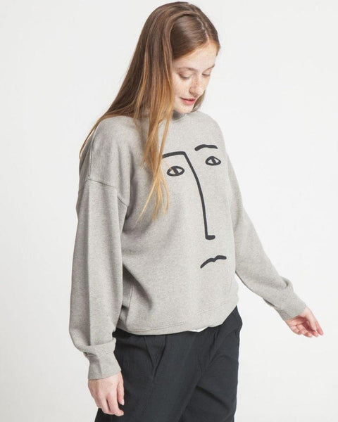 Thinking MU Heather La Mandanga Face Sweatshirt-Longsleeve Tops-Mod + Ethico