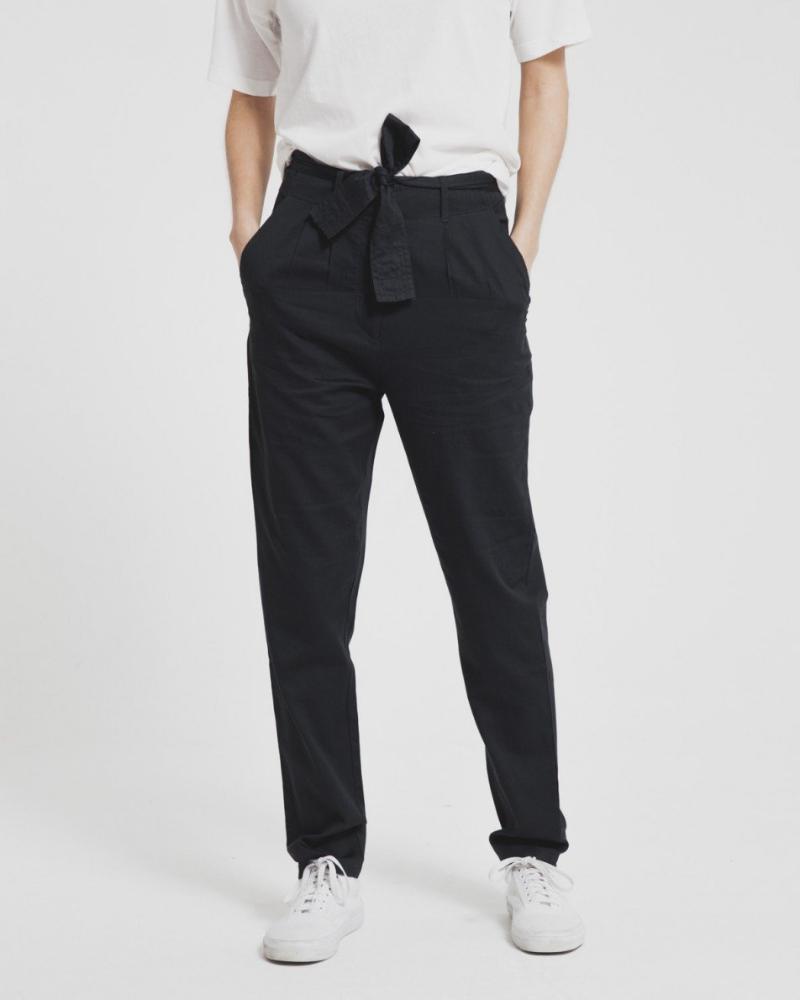 Thinking MU | Soft Black High-waisted Belted Trouser-Pant-Mod + Ethico