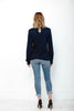 People Tree | Caroline Top | Navy-Longsleeve Tops-Mod + Ethico