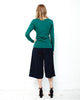 People Tree | Pippa Tie Top | Green-Longsleeve Tops-Mod + Ethico