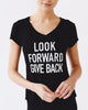 Joriki | Look Forward Give Back V-neck Tee | Black-Short-Sleeve Top-Mod + Ethico