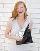 August Ca. Black/White Foldover Snake Leather Clutch-Clutch-Mod + Ethico