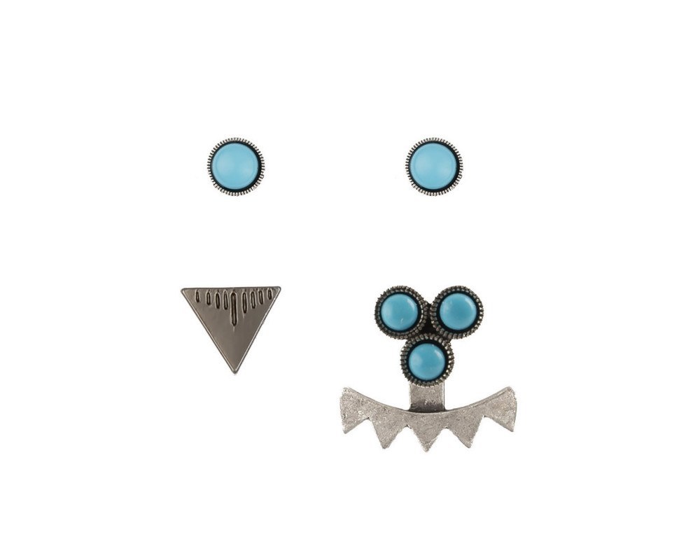 CAM Jewelry | Turquoise & Silver Low Tide Earring Set-Earrings-Mod + Ethico
