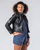 Production Mode Black Cropped Leather Jacket-Jackets & Blazers-Mod + Ethico