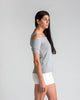 Splendid Cold Shoulder Tee in Heather Grey-Short-Sleeve Top-Mod + Ethico