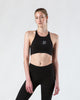 Good hYouman. - "Run, Run, Run" Black Paltrow High-Neck Sports Bra-Sports Bra-Mod + Ethico